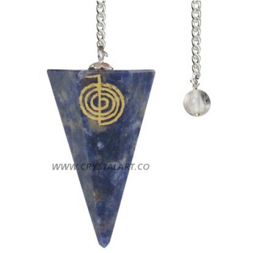 Sodalite Choko Reiki Faceted Flat Head Pendulum