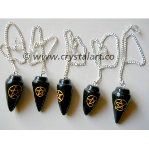 Black Agate star of david Drop Pendulum