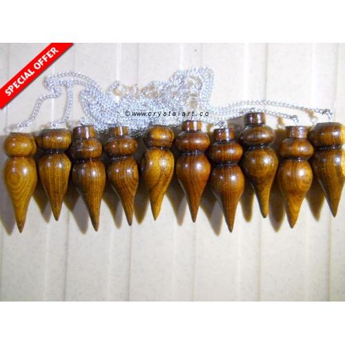 Brown Banded Drop Wooden Pendulum