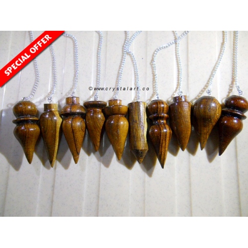 Mix Banded Design Brown Wooden Pendulum