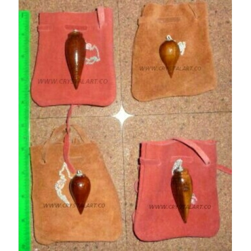 Tear Drop Plane Brown Polished Wooden Pendulum
