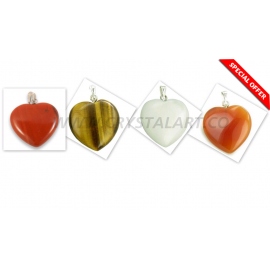 Mix Agate stone Heart Shape Pendants
