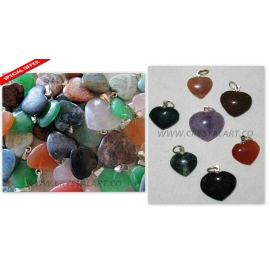 Gemstone 30 MM Heart Shape Mix Pendants