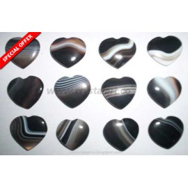 Black Banded Loose Puffy Hearts