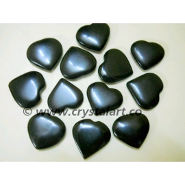 Black Agate Loose Puffy Heart