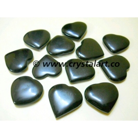 Black Agate Loose Puffy Heart