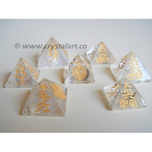 Clear Crystal Quartz Small Usui Reiki Pyramid