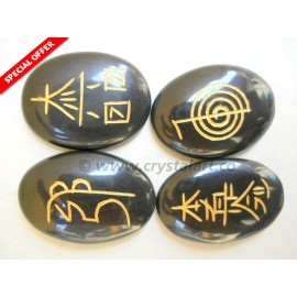 Black Agate Reiki Cabochon Set