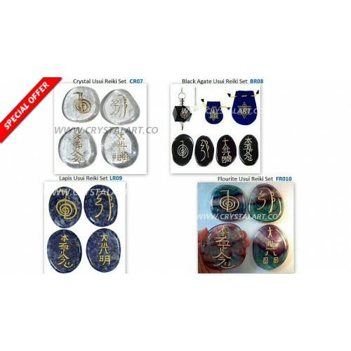 Mix Agate Stone Usui Reiki Uneven Shape Cabochon Set