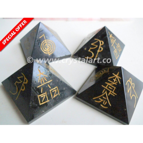 Black Tourmaline Usui Reiki Pyramid Set