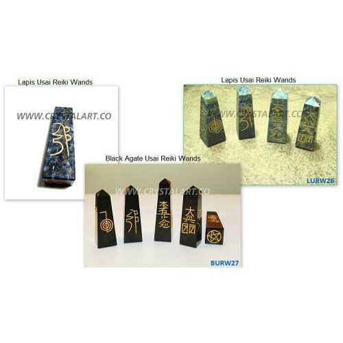 Mix Gemstone 4 Side Symbol Usui Reiki Tower Set