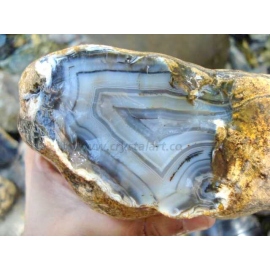 Black & White Banded Agate Rocks Rough Stone