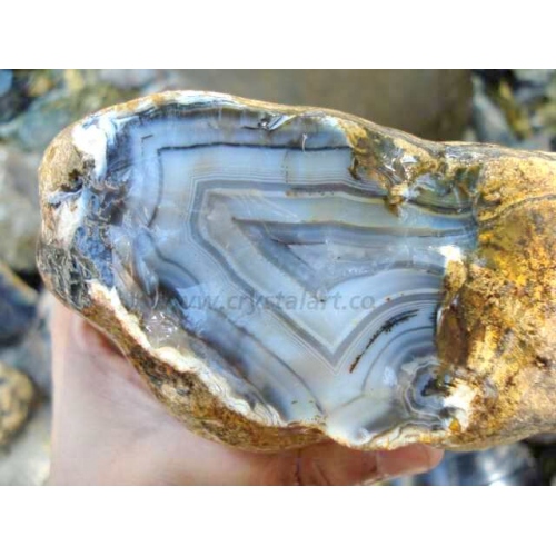 Black & White Banded Agate Rocks Rough Stone