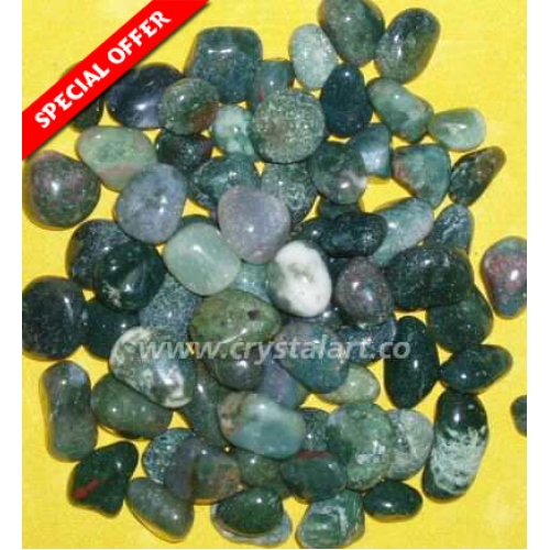Green Fancy Agate Tumbled Pebbles Stones