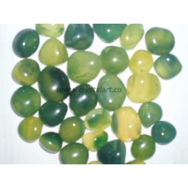 Green Double Shadded Onyx Dyed Tumbled Pebbles Stone