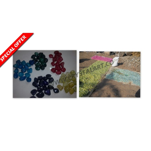 Mix Onyx Dyed Tumbled Pebbles Stone