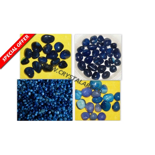 Blue Onyx Dyed Tumbled Pebbles Stone