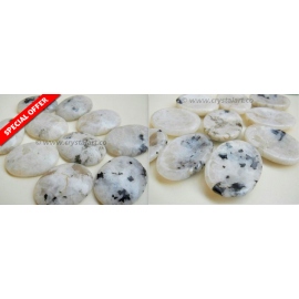White Raimbow Moonstone Worry Stones